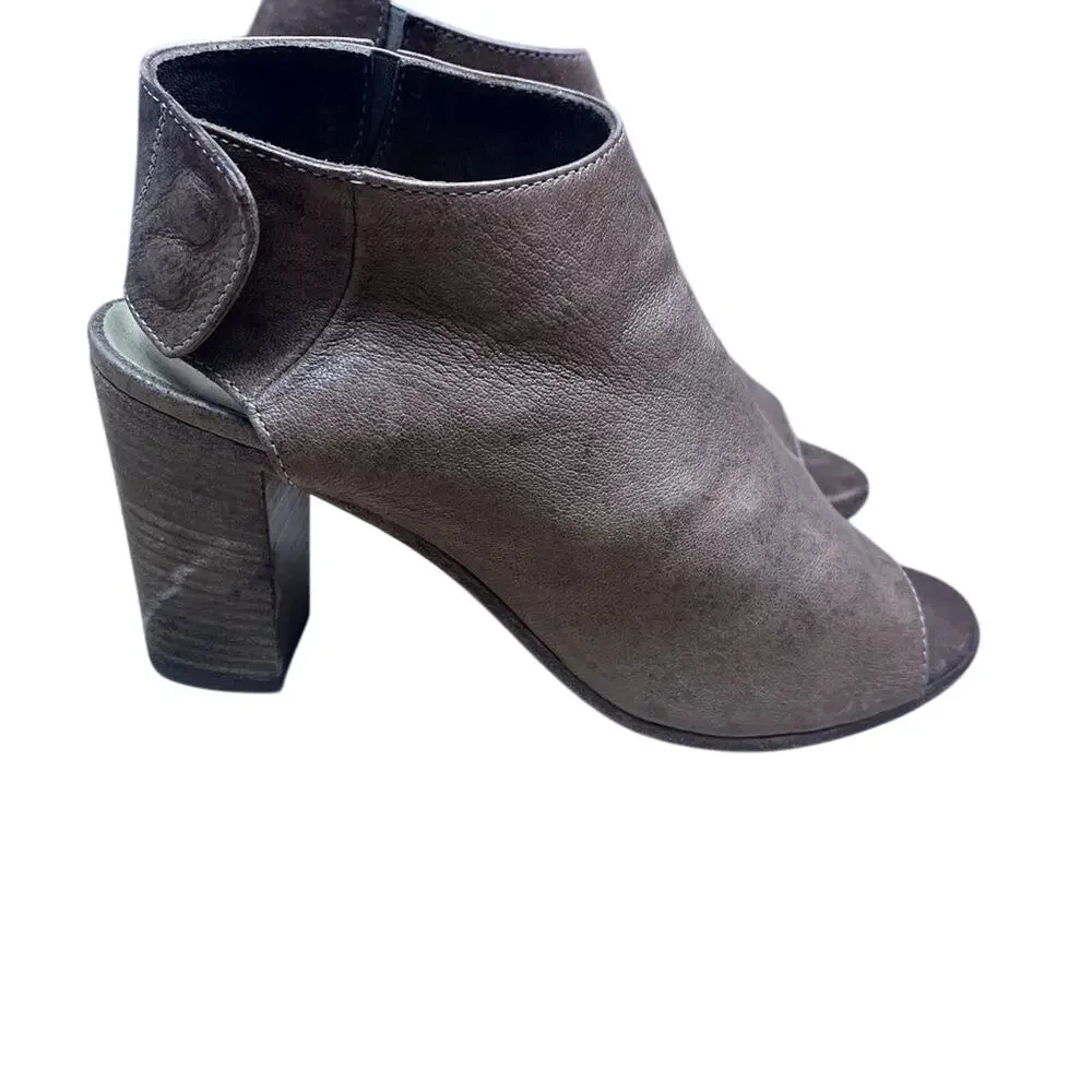 Mimosa Sandal Bootie Women's Size 8.5 Brown Leather Peep Toe 3.5